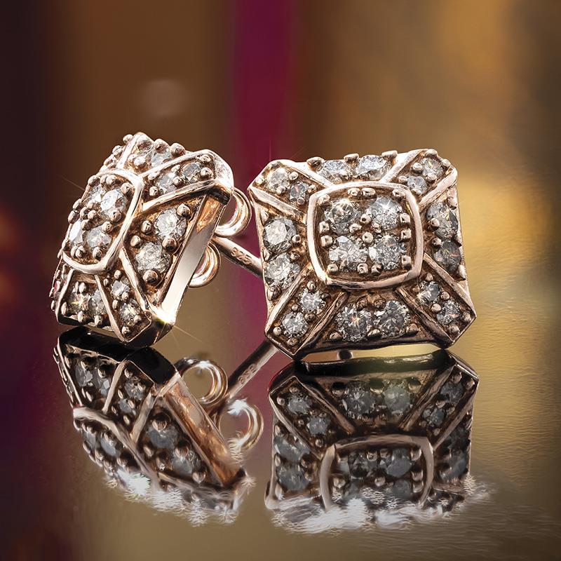 Fizzy Champagne Diamond Earrings